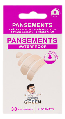 DR GREEN Pansement waterproof 4 tailles    30 pansements