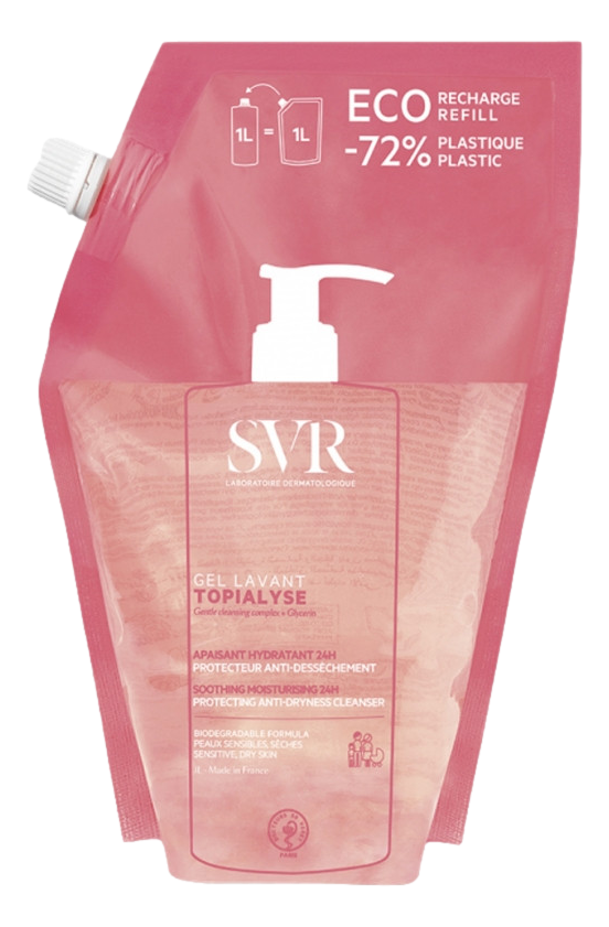 TOPIALYSE gel lavant nettoyant doux  eco-recharge 1 litre