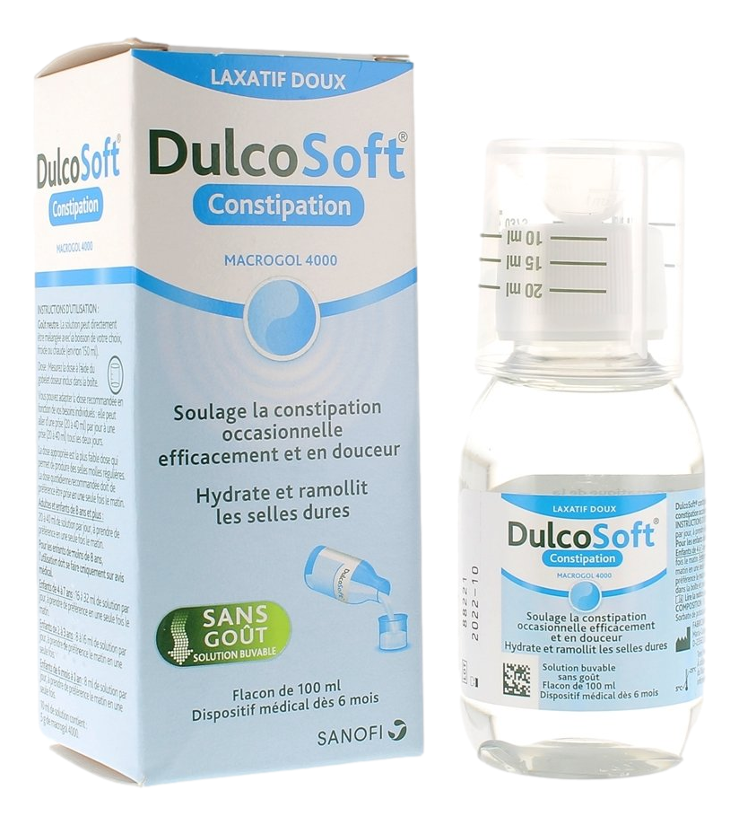 Dulcosoft constipations laxatif doux Macrogol 4000 - flacon 100 ml Soulage la constipation occasionnelle efficacement et en douceur